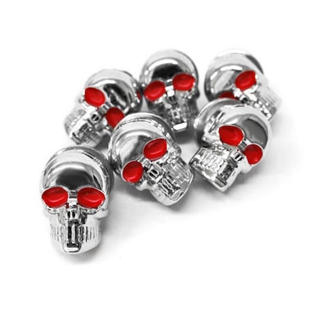 Motorcycle 6 X Skull Bolts For License Plate Bolts, Chrome